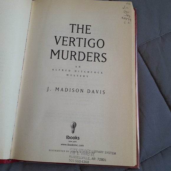 Alfred Hitchcock In The Vertigo Murders Hardcover Book By J. Madison Davis - Picture 13 of 16